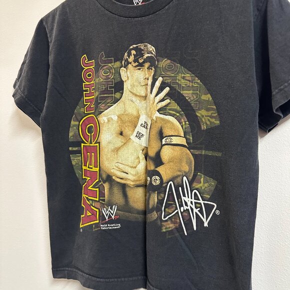 Y2K WWF WWE John Cena 2007 T-shirt Black Youth Large - Picture 2 of 6